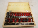 Craftsman Router Bits in Wood Case