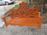 Painted Orange Wood Swing