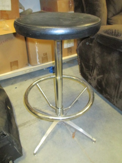 Stationary Bar Height Stool with Chrome Base