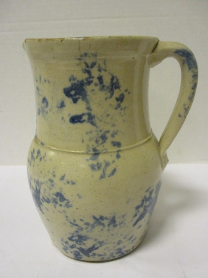 Hand Turned Pottery Pitcher with Applied Handle