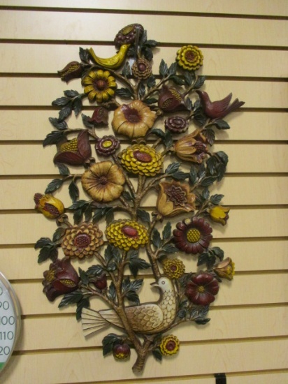 Syroco Molded Floral/Bird Wall Art