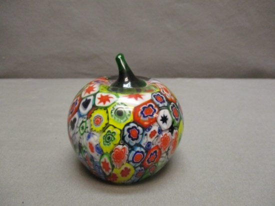 Vintage Glass Apple Paper Weight