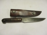 Custom Carbon Steel Full Tang Reenactor's Knife w/ Sheath