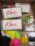 Lot of Fly Dubbing, Chenille O, and Orvis Belly Strips for Fly Fishing