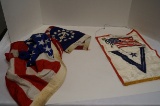 Vietnam Era 1965 Stamped American Flag, USN Flag, & Victory V Flag