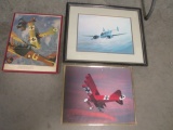 2 Red Baron Plane Prints & Sinclair Oil Plane Print