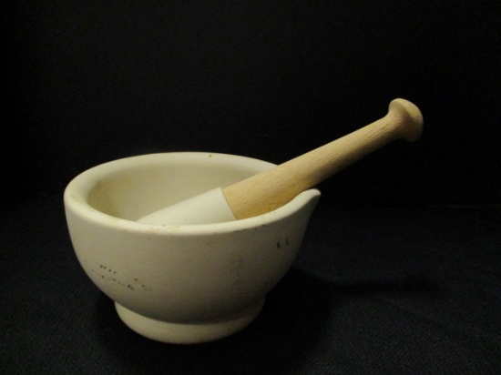 Stoneware Mortar and Pestle Made in England