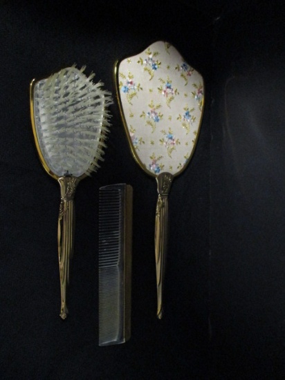 1970's Ladies Brass Vanity Set