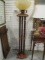 Large Ornate Floor Lamp with Frosted Marble Glass Shade
