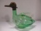 Signed Czech Art Glass Duck Decanter