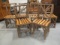 Six Signed and Dated Hand Made Tree Branch Side Chairs
