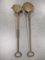 Two Vintage Long Handle Cast Iron Rowell Smelting Ladles