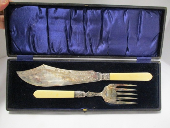 A&D Sterling Bolster Carving Set with Bakelite Handles