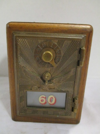 US Postal Lock Box Door Oak Box Bank