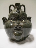 Clete Meaders Double Face Jug Pigs with Horns
