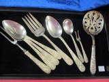 Nine Pieces of Sterling Silver Kirk & Son Repousse Serving Pieces