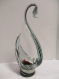 Tall Art Glass Swan