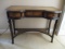 Three Drawer Curved Console Table with Stenciled Top and Front