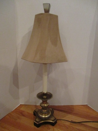 Table Lamp with Faux Suede Shade