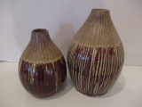 Pair of Ribbed Vases