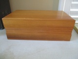 Wood Hinged Lid Box with Assorted Buttons