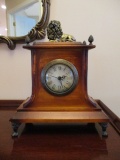 Battery Operated Tabletop Clock with Lion Adornments