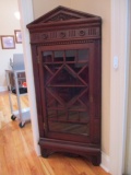 Antique Corner Curio Cabinet with Beveled Glass Door