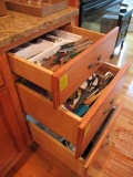 Cabinet and Drawer Contents - Tupperware, Flatware, Knives, Silicone Covers, Utensils