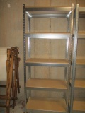 Metal Shelf Unit with Wood Shelves