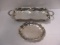 Silverplated Crosby Handle Footed Tray and Chippendale Tidbit Dish