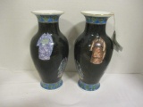 Pair of Winterthur Vases with Kimono Design