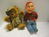 Vintage Howdy Doody Ventriloquist Doll and Dan Dee Plush Bear