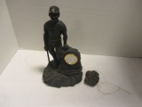 Quality Crafts Hand Carved Coal Miner Desk Clock Figurine and Lump of Coal