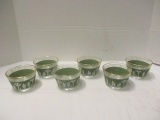 Six Green Wedgwood Style Fruit/Custard Cups