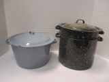 Enamel Steamer Pot and Stock Pot