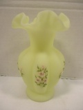 Fenton Hand Painted Satin Glass Vase