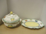 Villeroy & Boch French Garden Fleurence Tray and Covered Casserole Dish