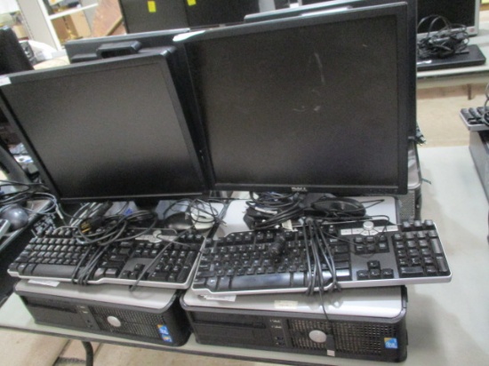 Two Dell 19" Monitors, Optiplex 780 CPU, Keyboards and Mouse's