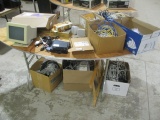 Electronic/Computer Table Lot-Cables, Power Cords, Video/Audio Cables, etc.