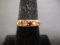 14k Gold Band Ring w/ Pink & Red Stones