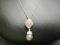 14k White Gold Chain w/ 14k Gold Pearl Pendant