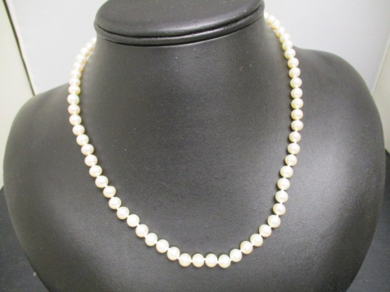 16" Pearl Necklace w/ Sterling Silver Clasp