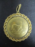 1974 Krugerrand 1 oz. Fine Gold Coin in 14k Gold Bezel