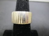 Sterling Silver Ribbed Band Ring
