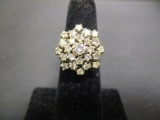 Beautiful 14k Gold Diamond Cluster Ring