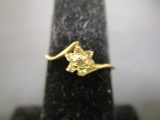 10k Gold Diamond Tulip Ring