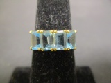 10k Gold Blue Topaz Ring