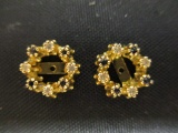 14k Gold Diamond & Sapphire Earring Jackets