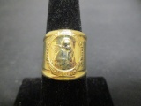 14k Gold Cherub Adjustable Ring