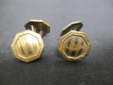 Pair of Belais Cuff Links w/ 14k Gold Fronts